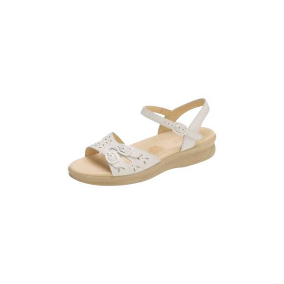NEW SAS women's duo quarter strap sandals in white